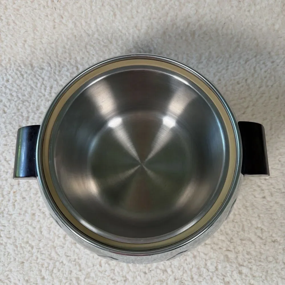 Vintage West Bend Penguin Chrome Hot/Cold Server Ice Bucket Bakelite Handles MCM